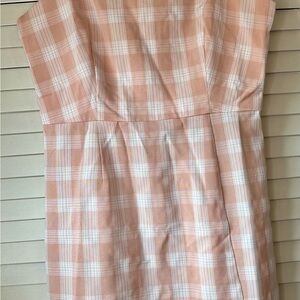 BP Peach and White Plaid Casual Dress
